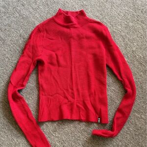 Pull&Bear Red Ribbed Knit Sweater